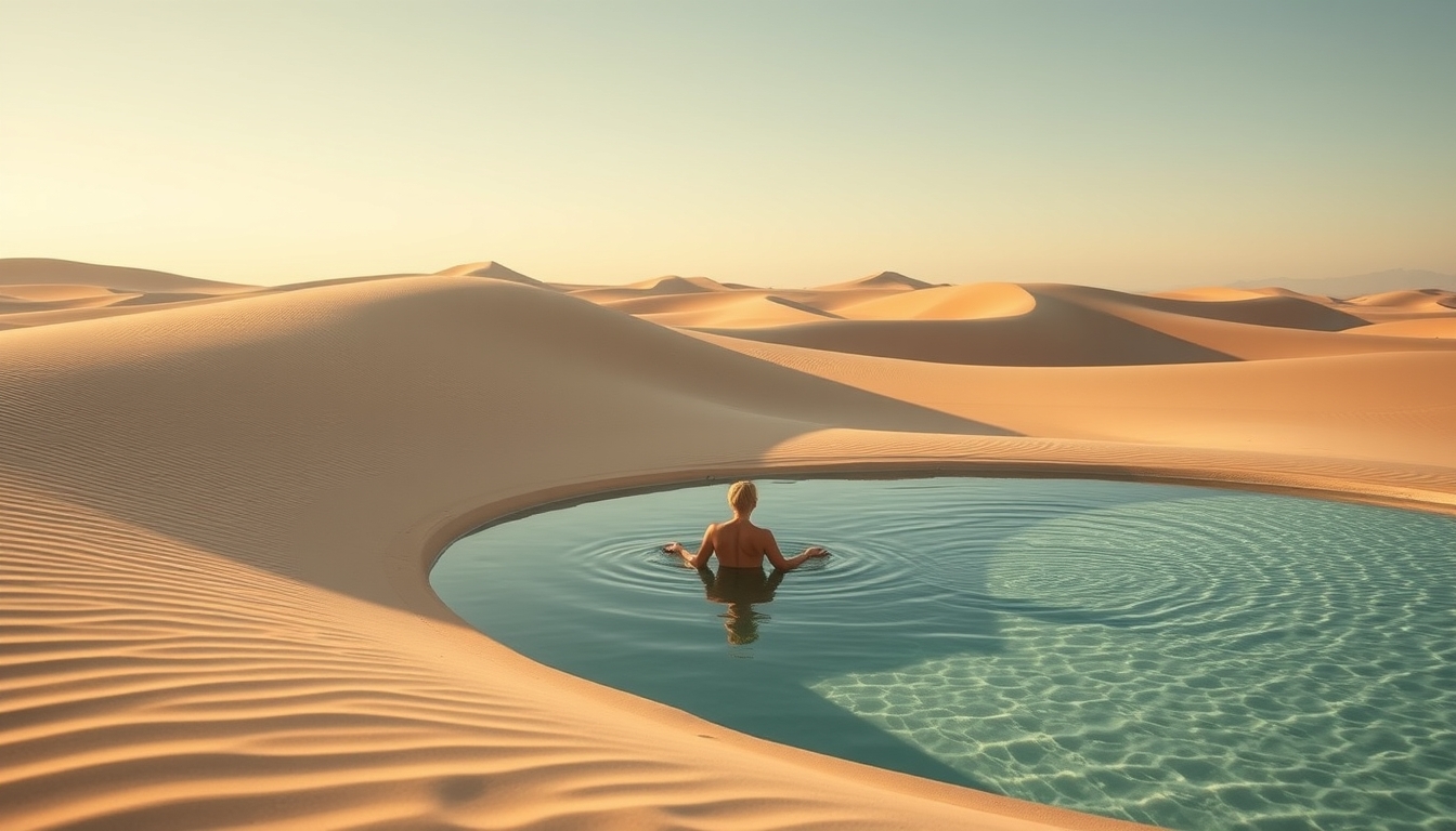 lencois maranhenses dunes pools in editorial style