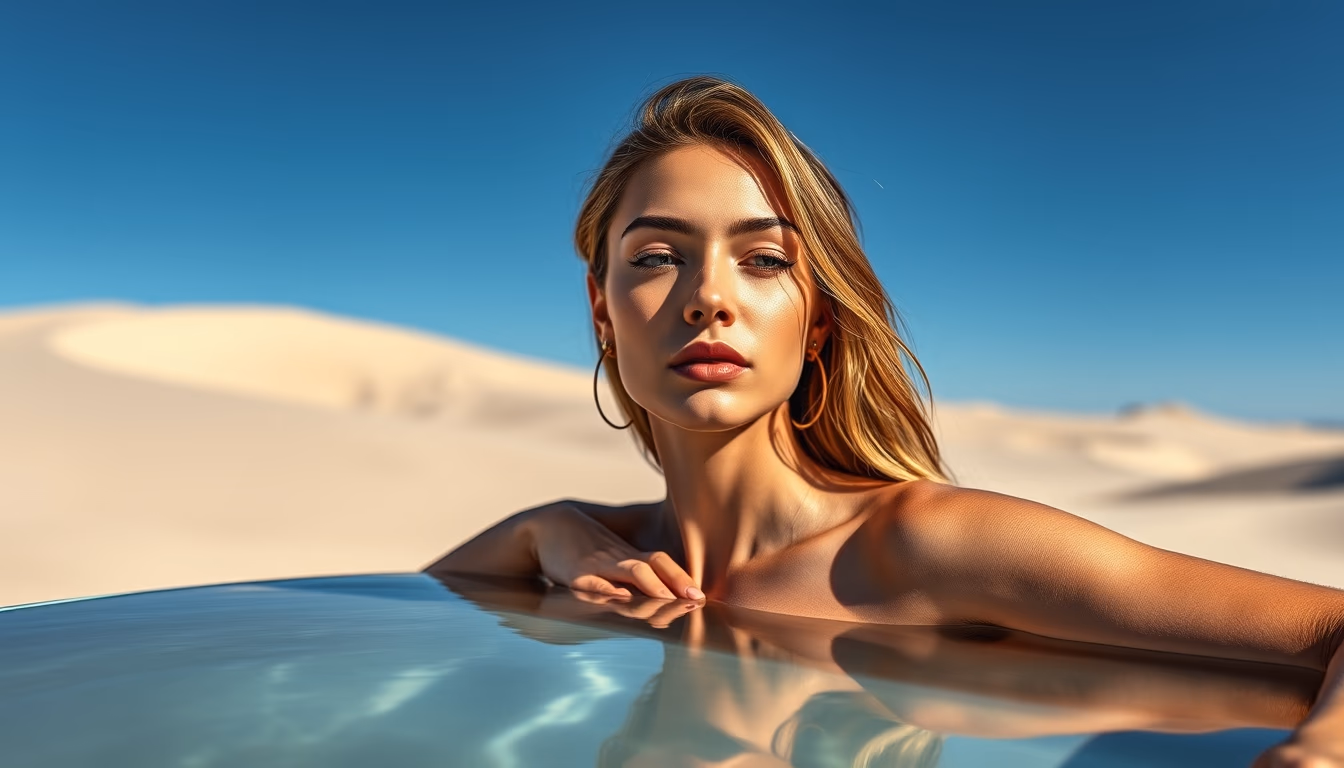lencois maranhenses dunes pools in editorial style
