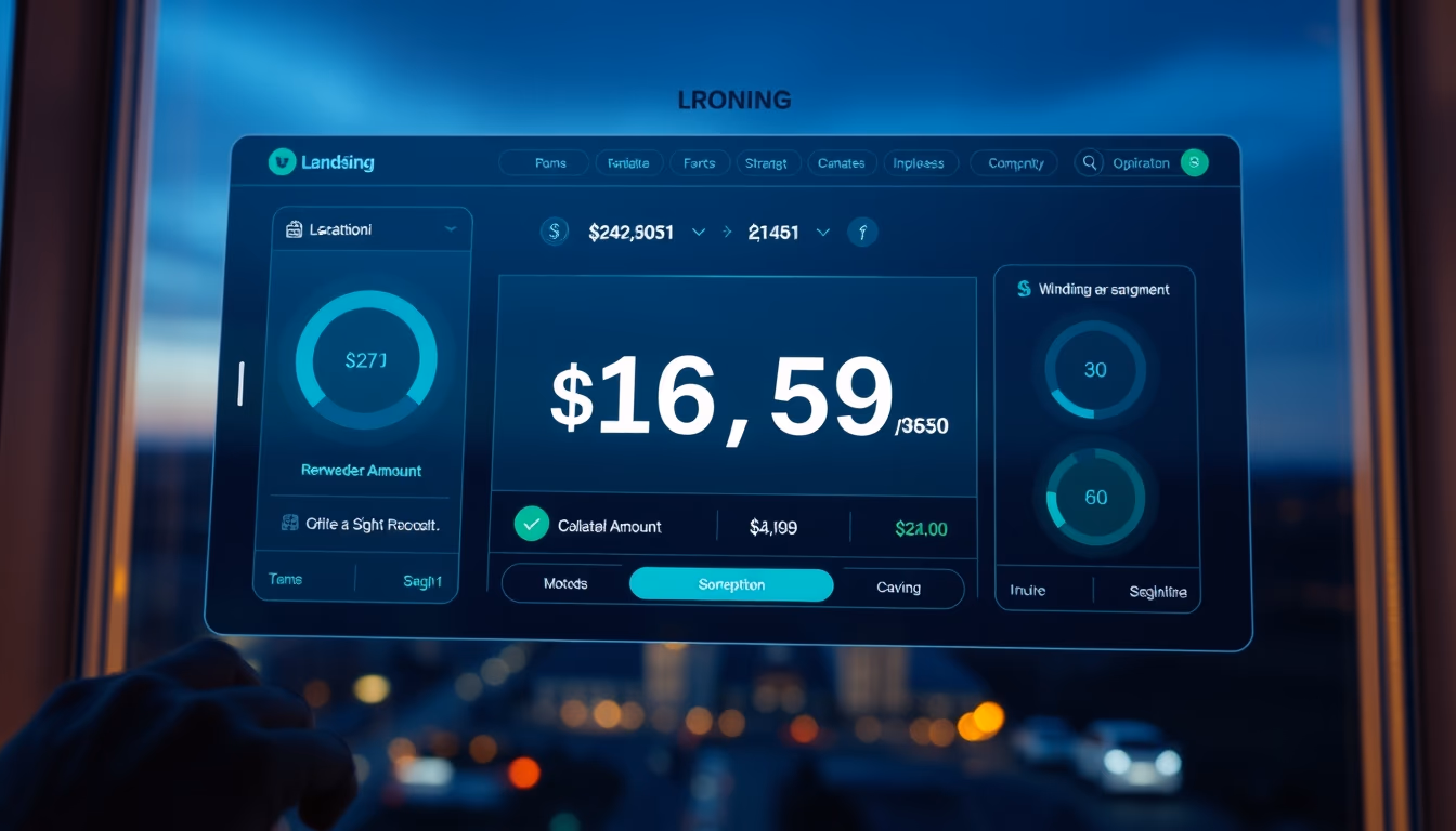 lending protocol UI showing collateral and borrowed amount in editorial style