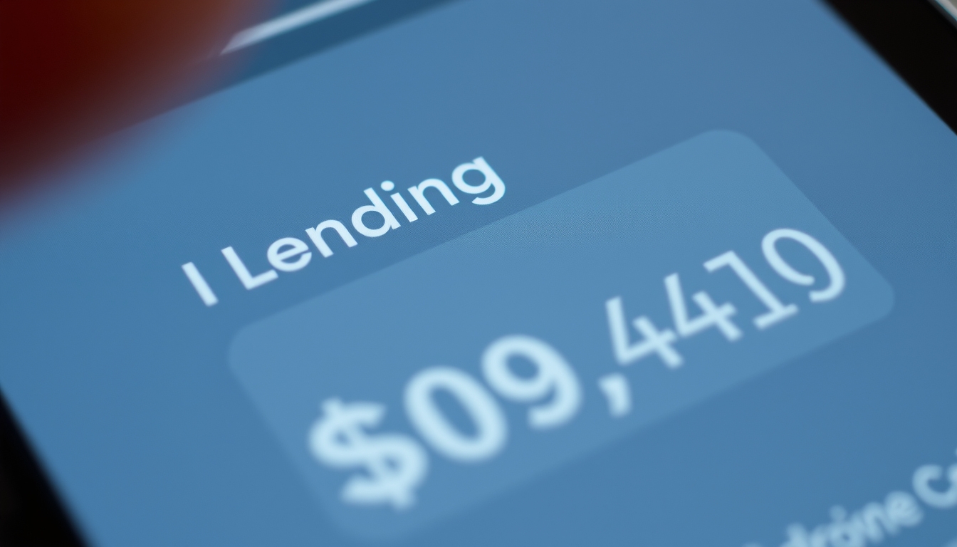 UI de protocolo de empréstimo mostrando colateral e quantia emprestada em estilo editorial