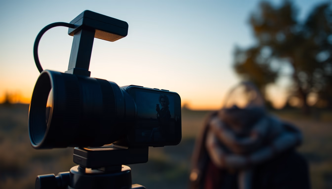 lens attachment phone in editorial style