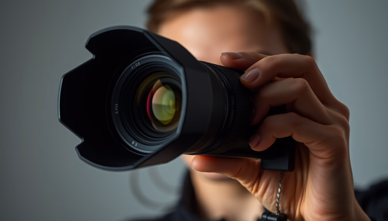 lens attachment phone in editorial style