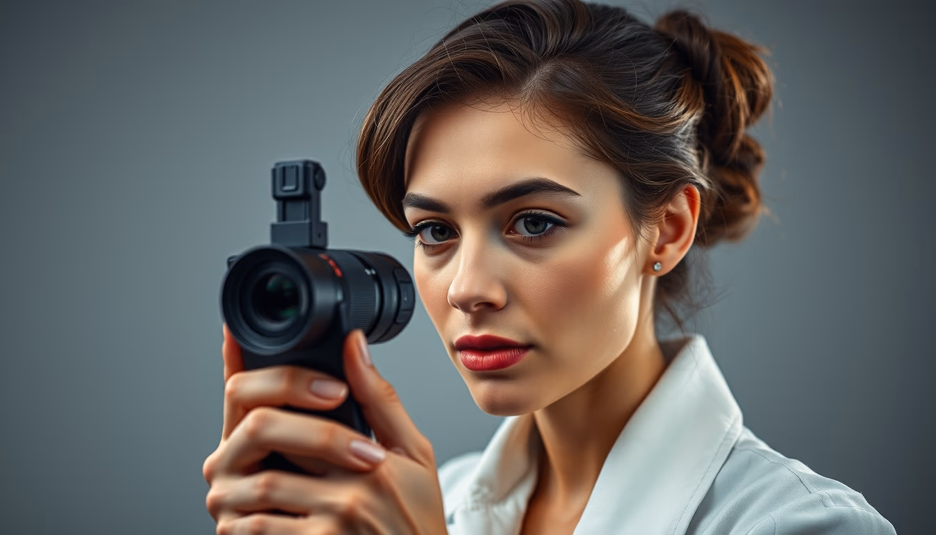 lens attachment phone in editorial style