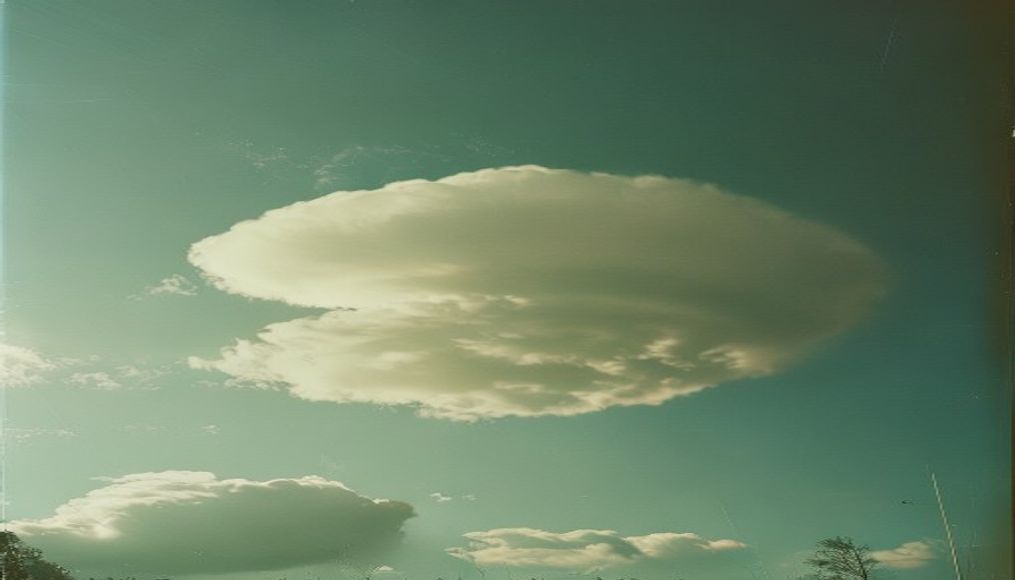 lenticular cloud ufo in editorial style