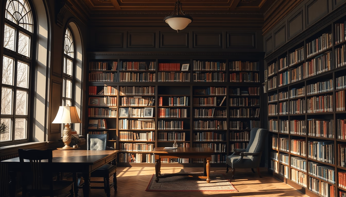 library study room in editorial style