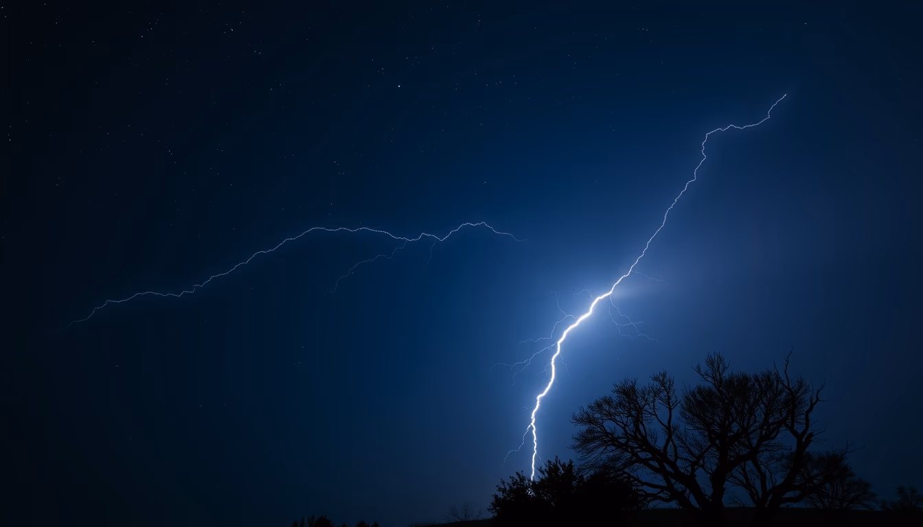 Lightning bolt night sky em estilo editorial