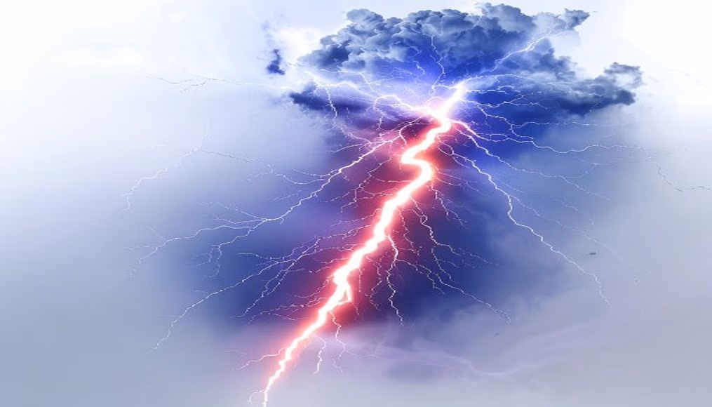 lightning bolt sky in editorial style