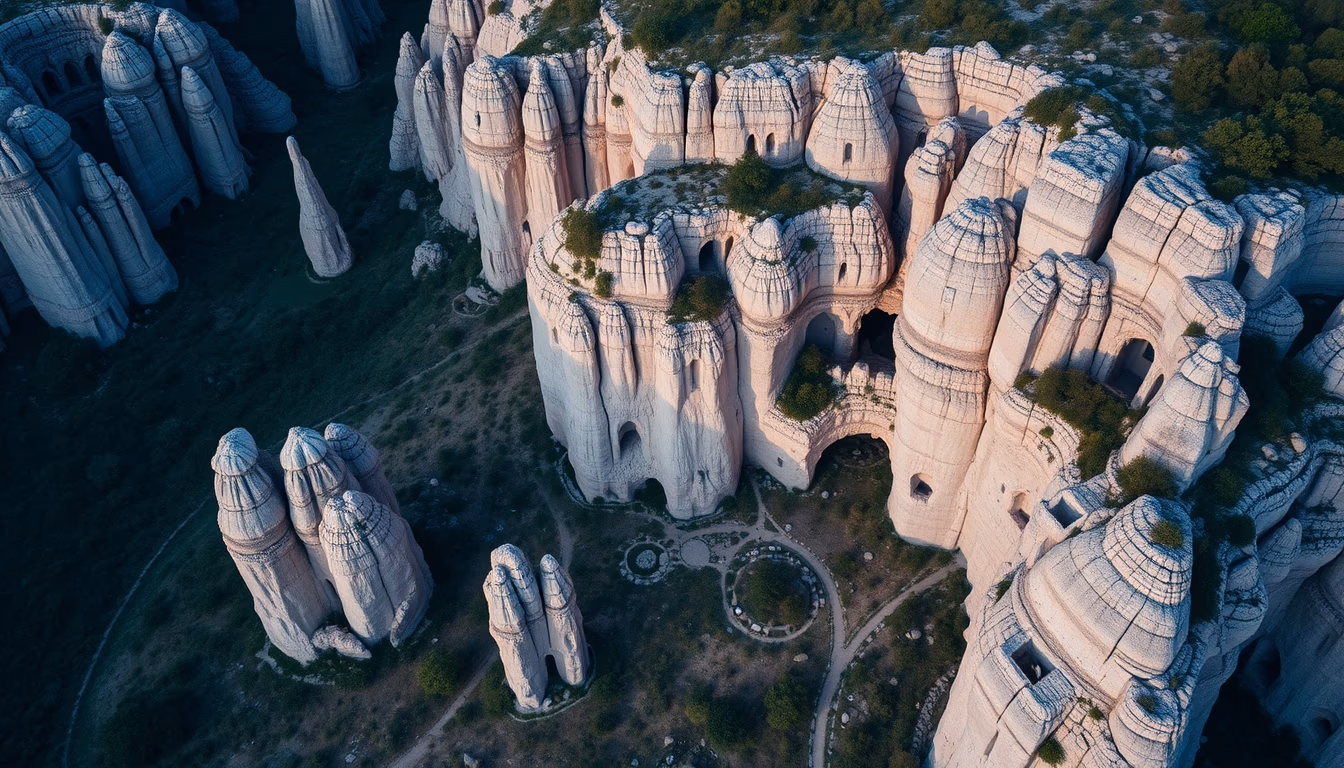 limestone karst in editorial style