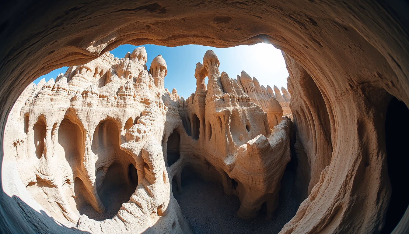 limestone karst in editorial style