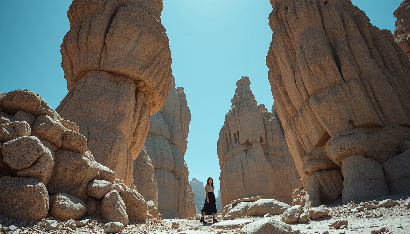 limestone karst in editorial style