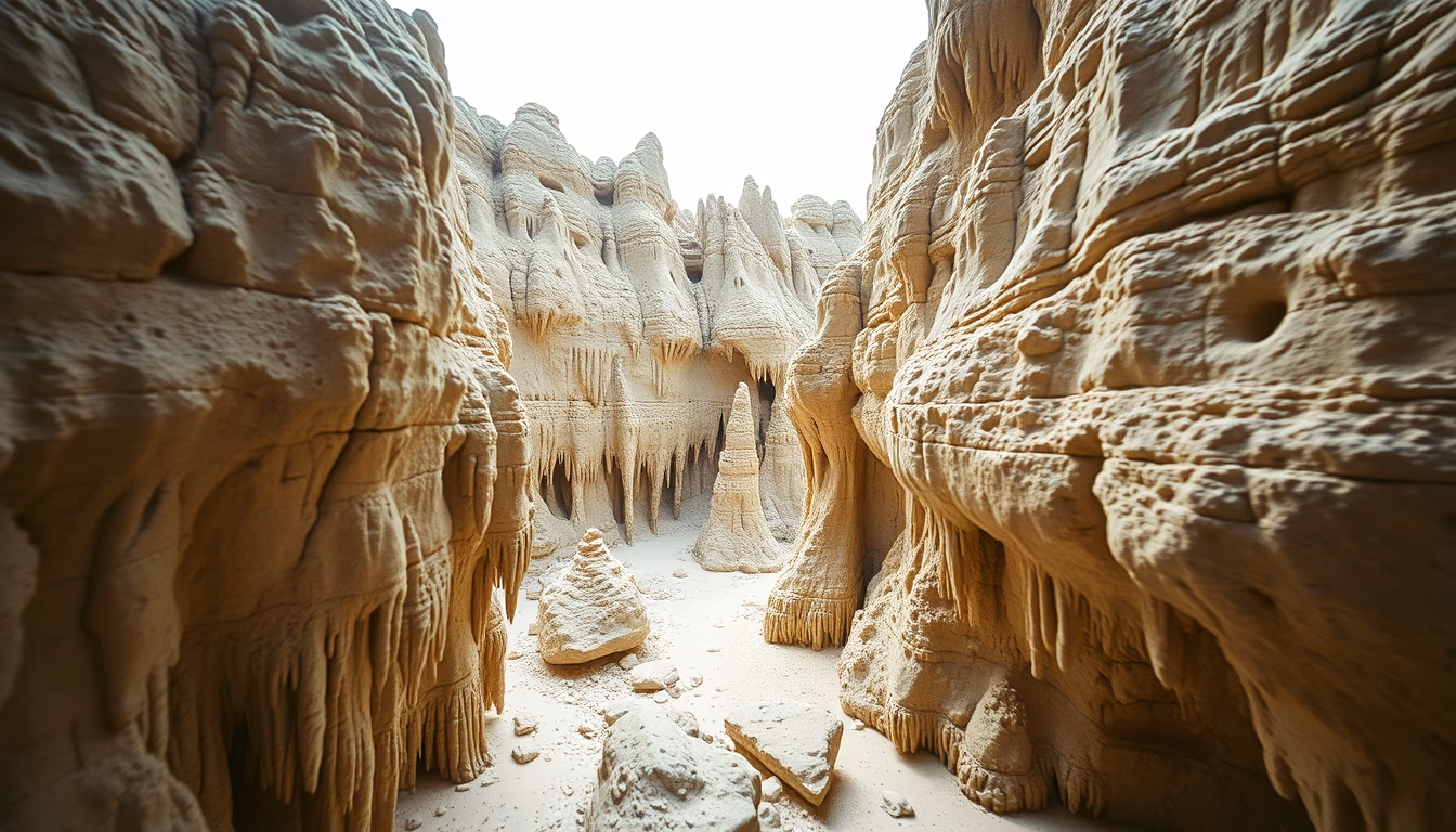 limestone karst in editorial style