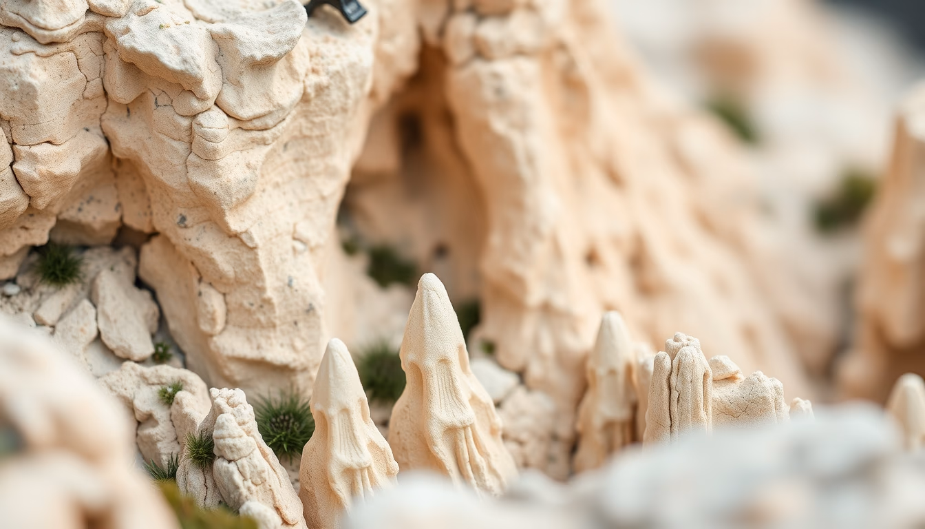 limestone karst in editorial style