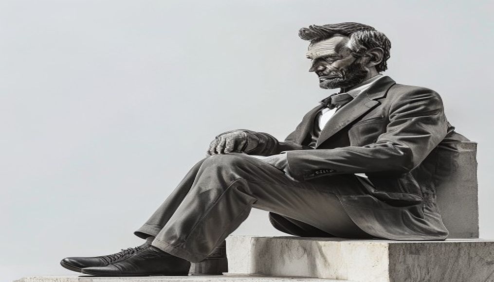 lincoln memorial seated in editorial style