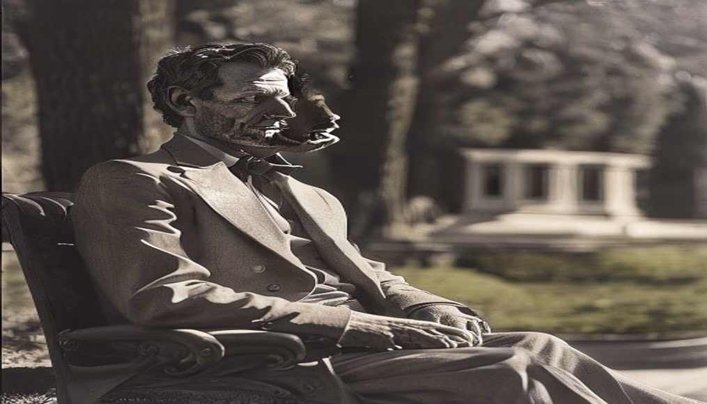 lincoln memorial seated in editorial style