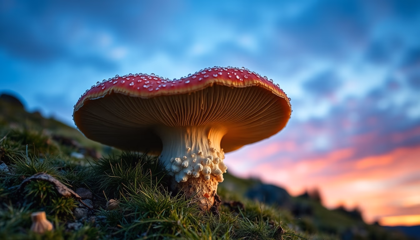 lion mane mushroom in editorial style