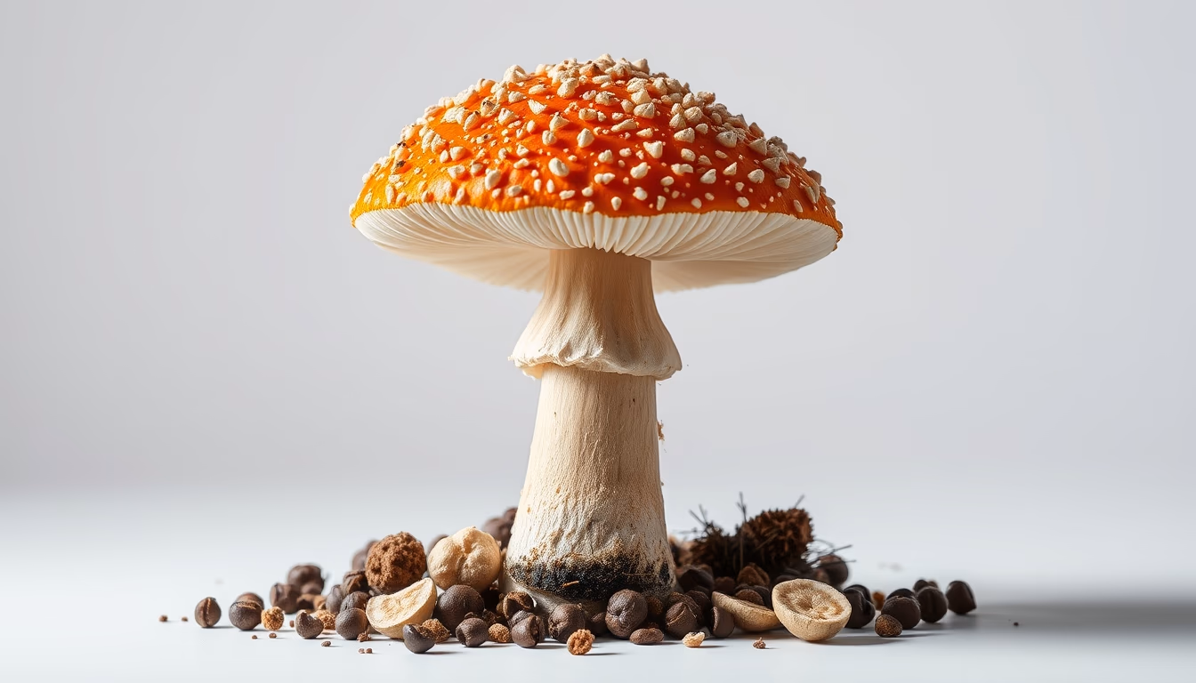 lion mane mushroom in editorial style