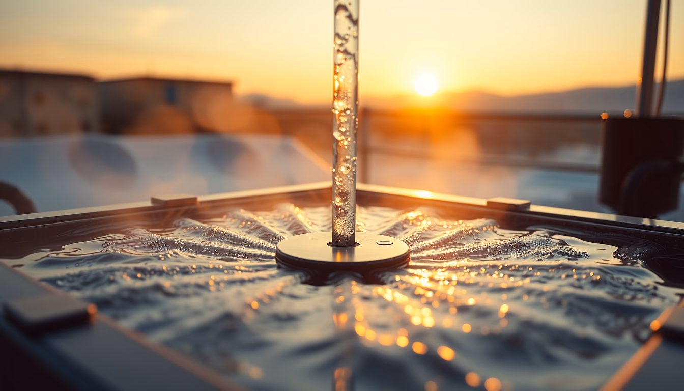 liquid cooling loop in editorial style