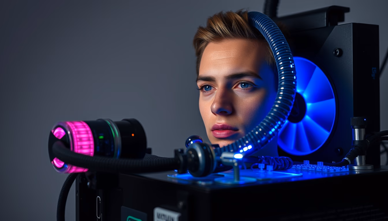 liquid cooling loop in editorial style