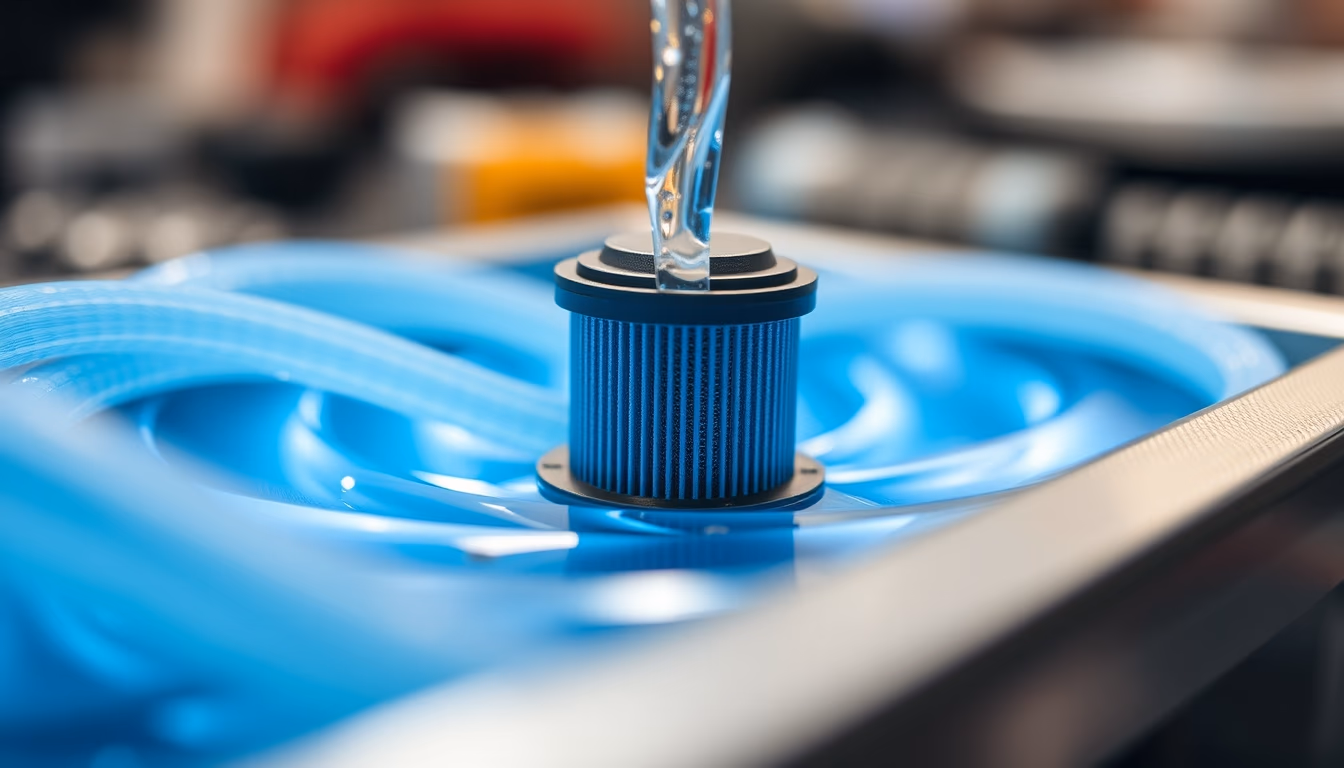 liquid cooling loop in editorial style