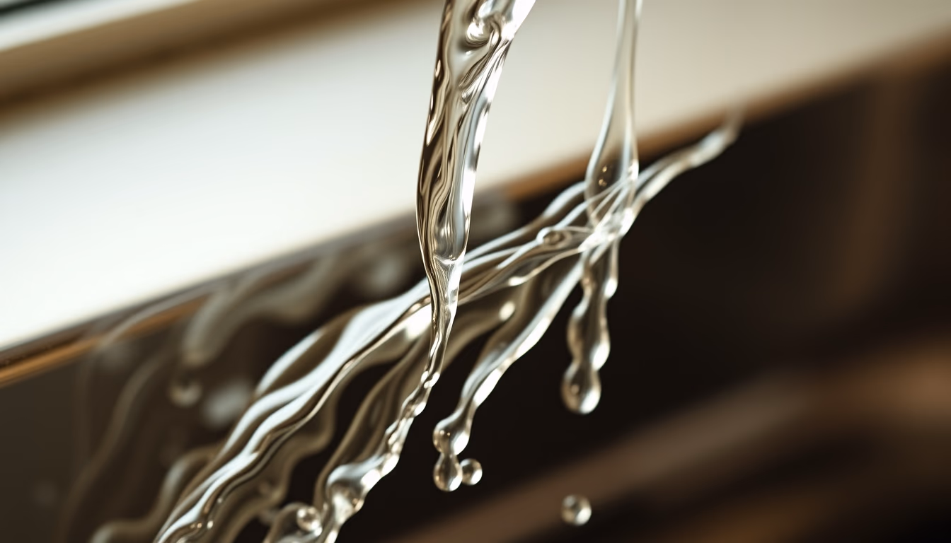 liquid metal flowing in editorial style