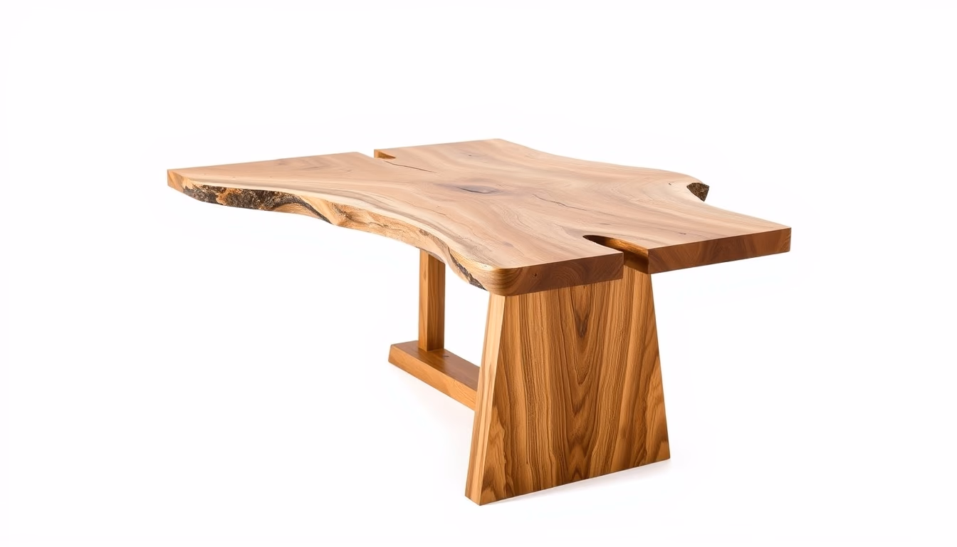 live edge dining table in editorial style