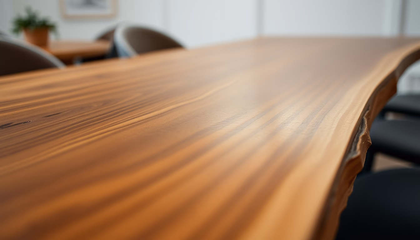 live edge dining table in editorial style