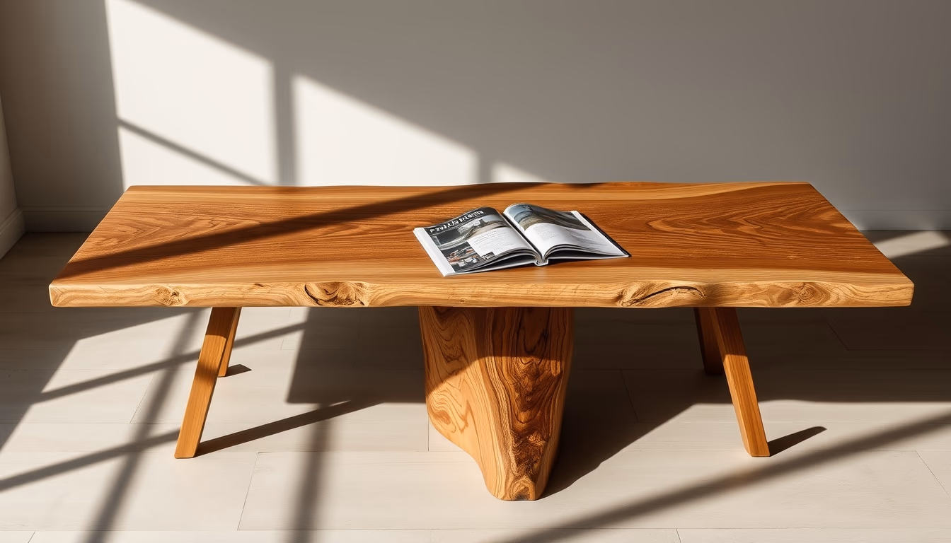 live edge dining table in editorial style