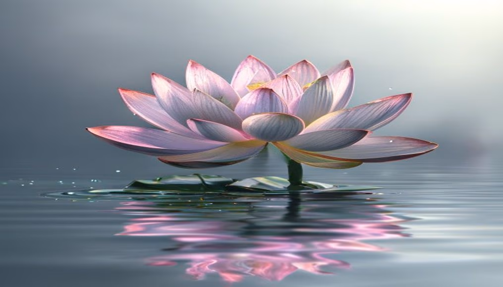 Lotus flower water reflection em estilo editorial