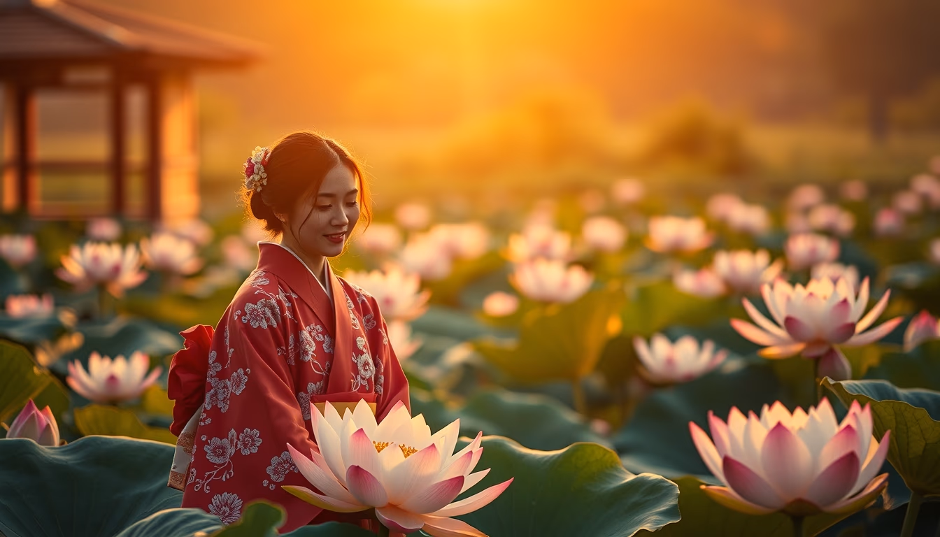 lotus sutra japanese in editorial style