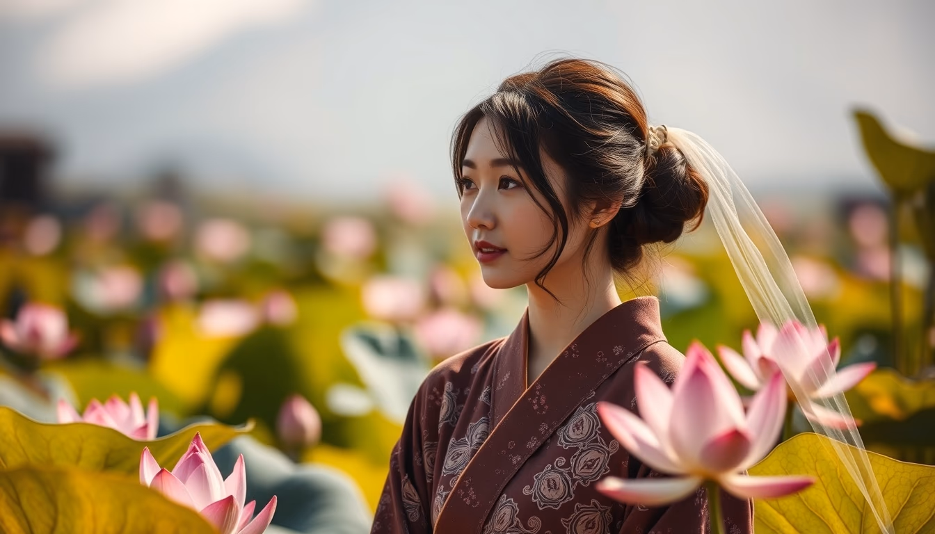 lotus sutra japanese in editorial style