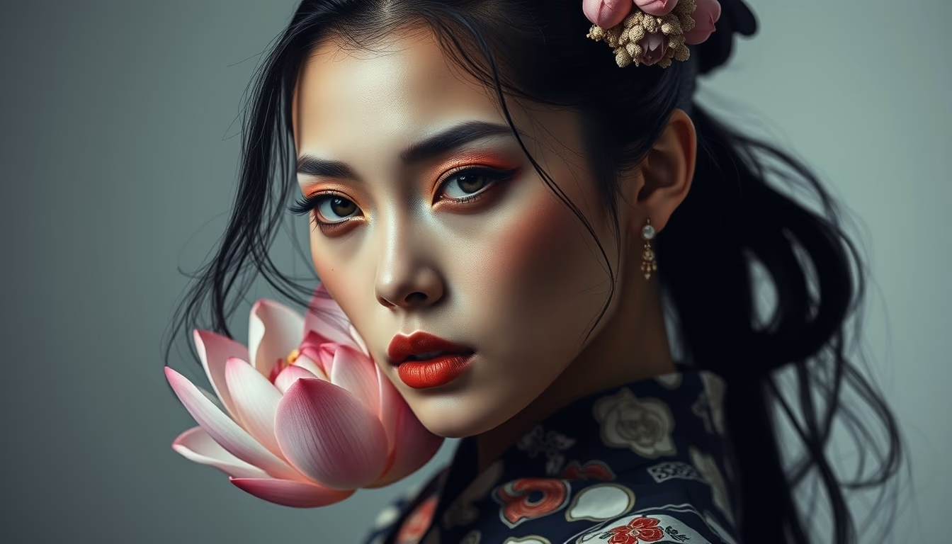 lotus sutra japanese in editorial style