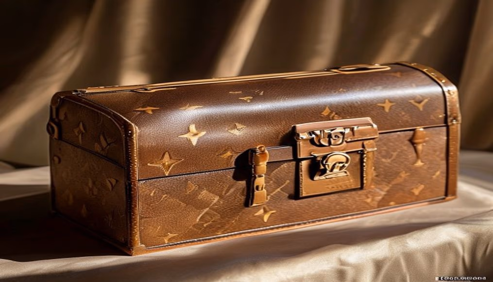 Louis vuitton petite malle trunk em fotografia editorial de luxo