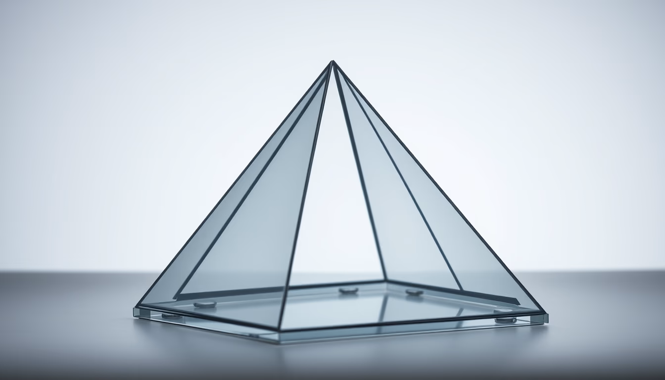 louvre pyramid glass in editorial style