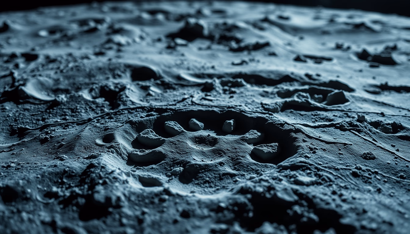 Lunar surface astronaut footprint em estilo editorial