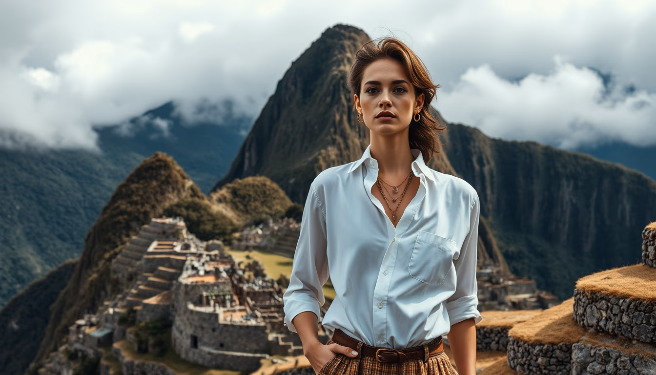 machu picchu inca in editorial style