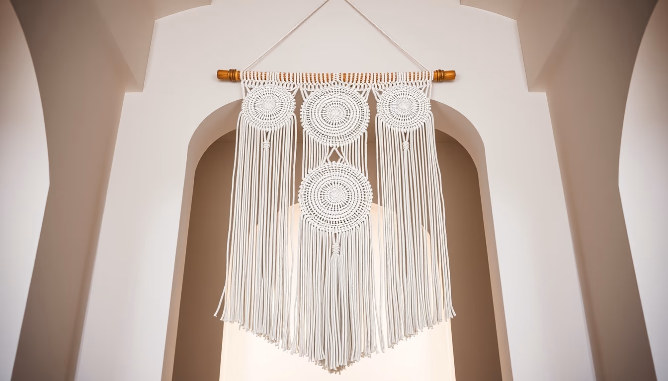 macrame wall hanging in editorial style