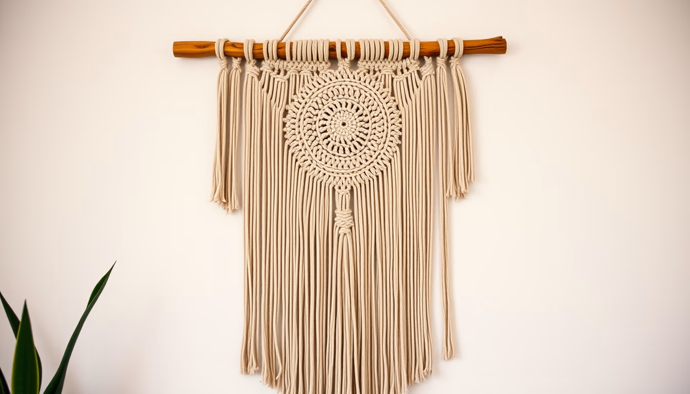 macrame wall hanging in editorial style