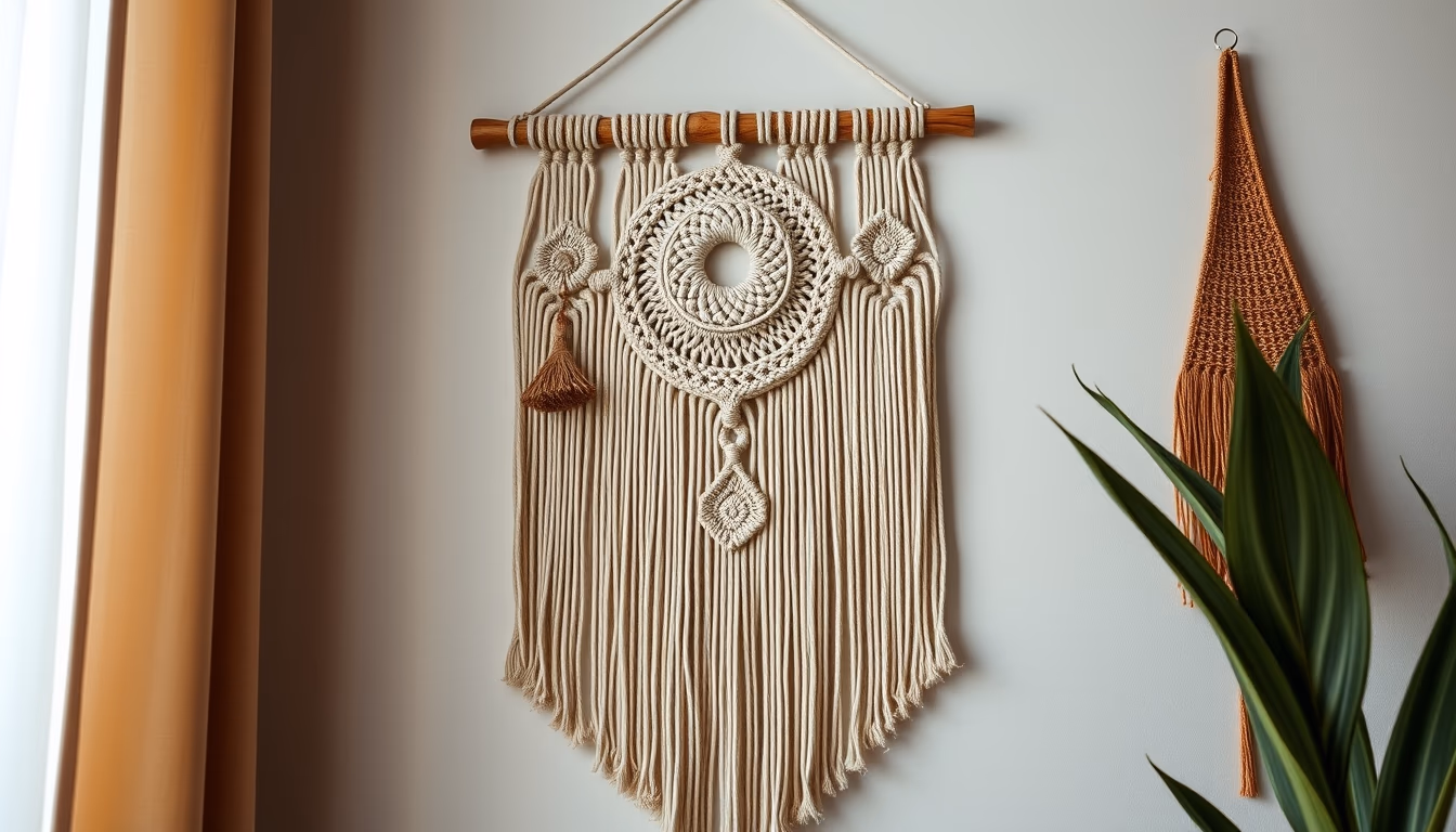 macrame wall hanging in editorial style
