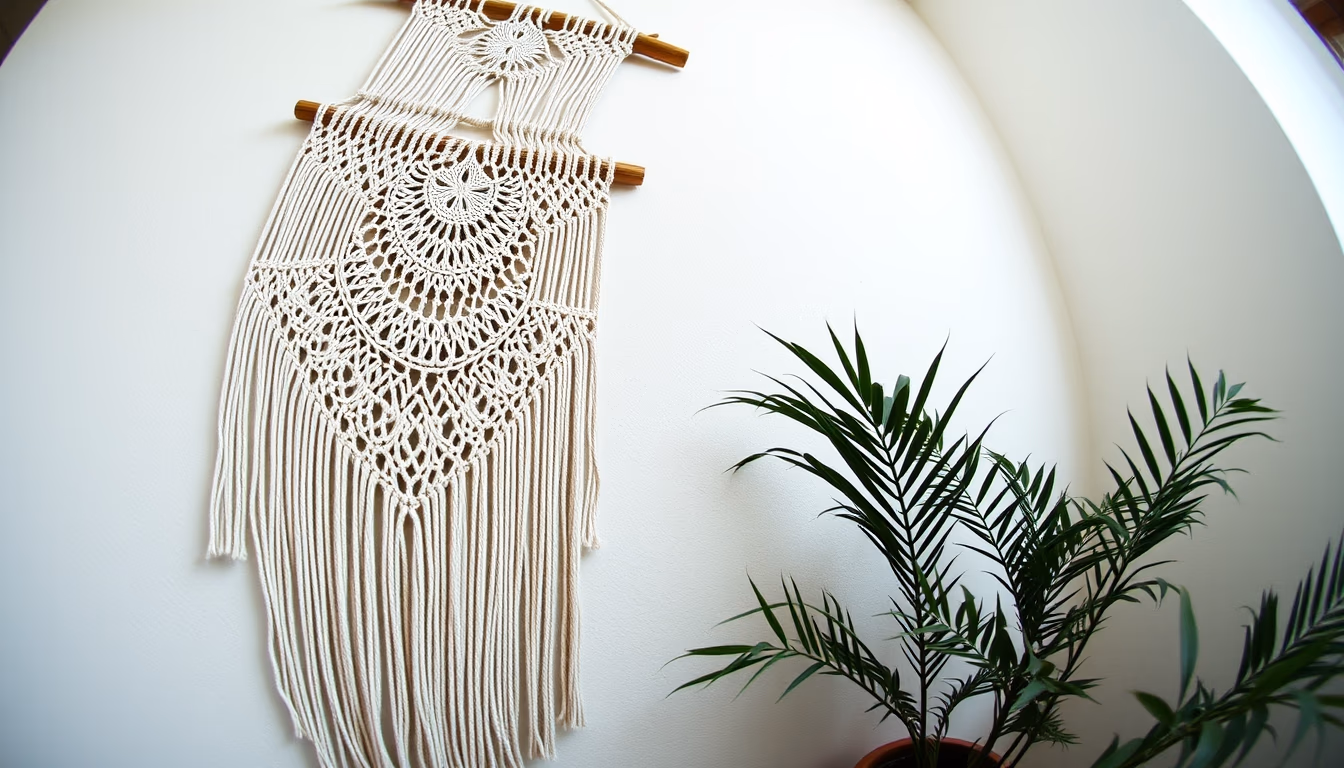 macrame wall hanging in editorial style