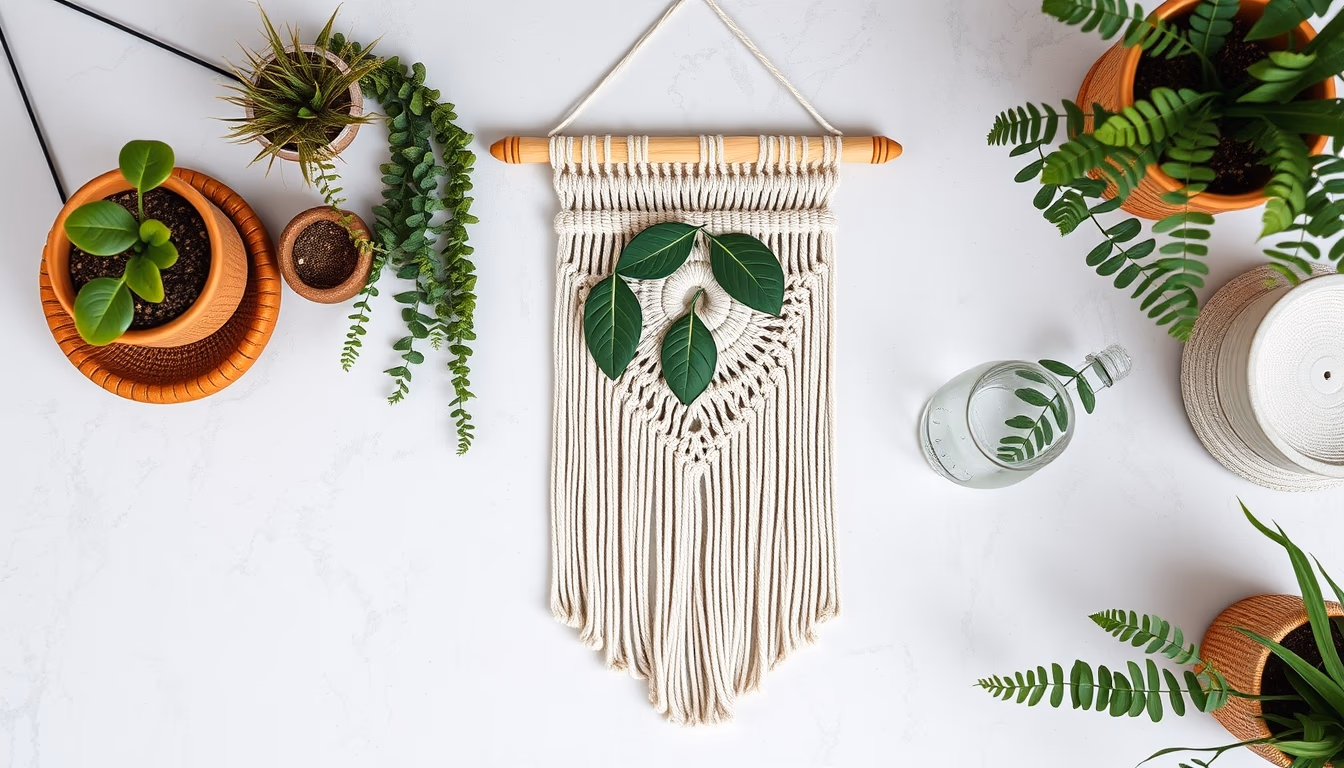 macrame wall hanging in editorial style