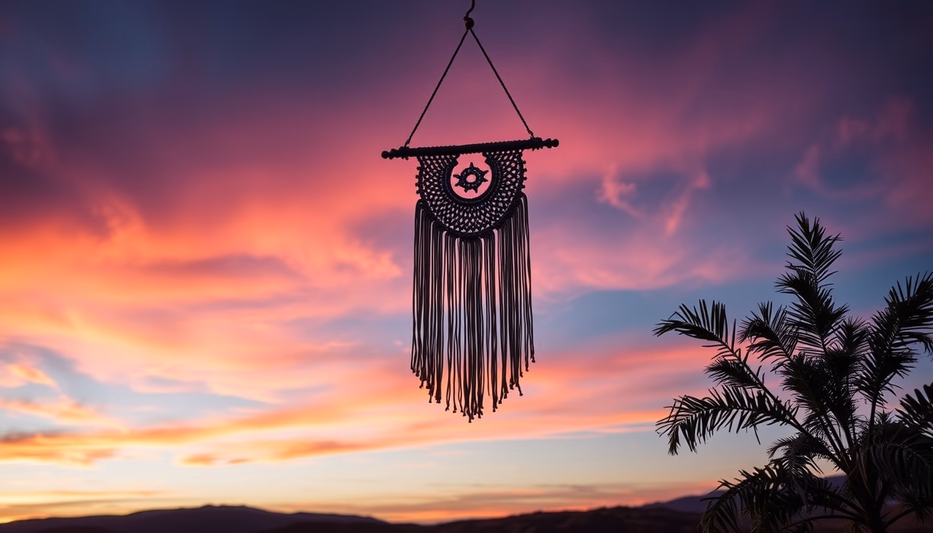 macrame wall hanging in editorial style