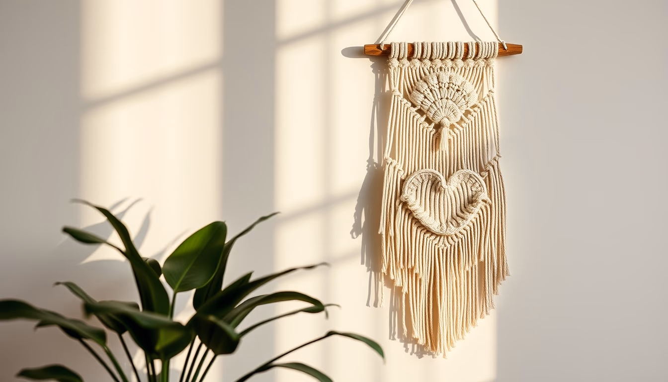 macrame wall hanging in editorial style