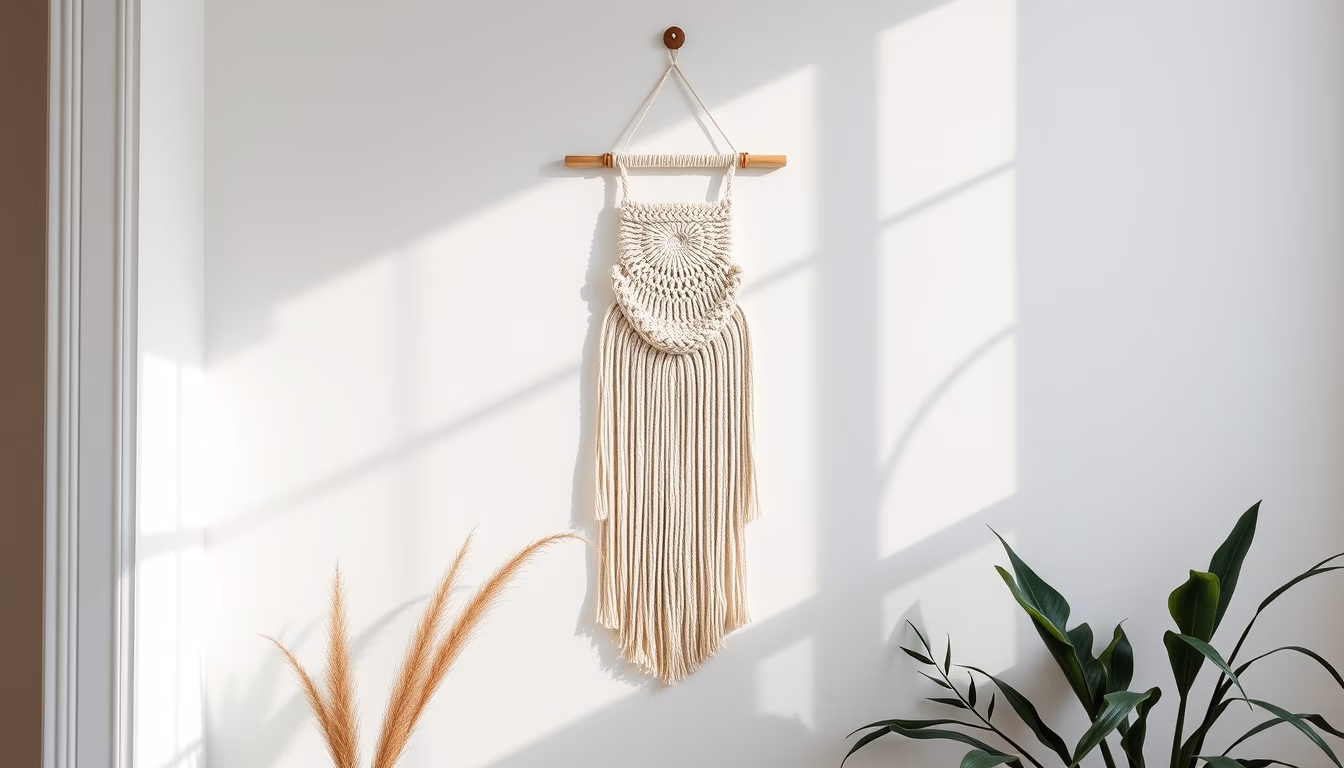 macrame wall hanging in editorial style