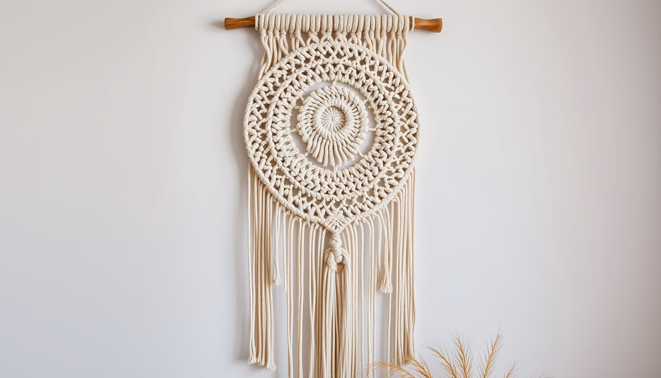 macrame wall hanging in editorial style