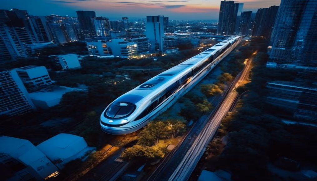 maglev train tokyo in editorial style