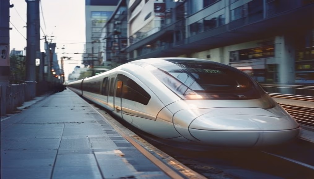 maglev train tokyo in editorial style