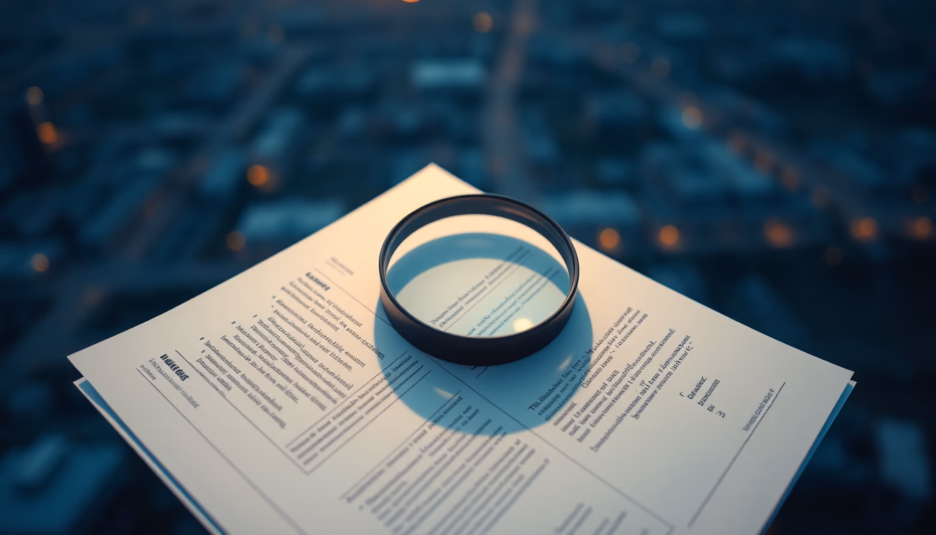 magnifying glass papers in editorial style