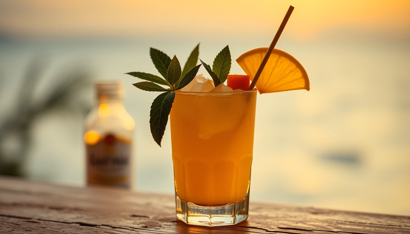 mai tai tropical garnish in editorial style