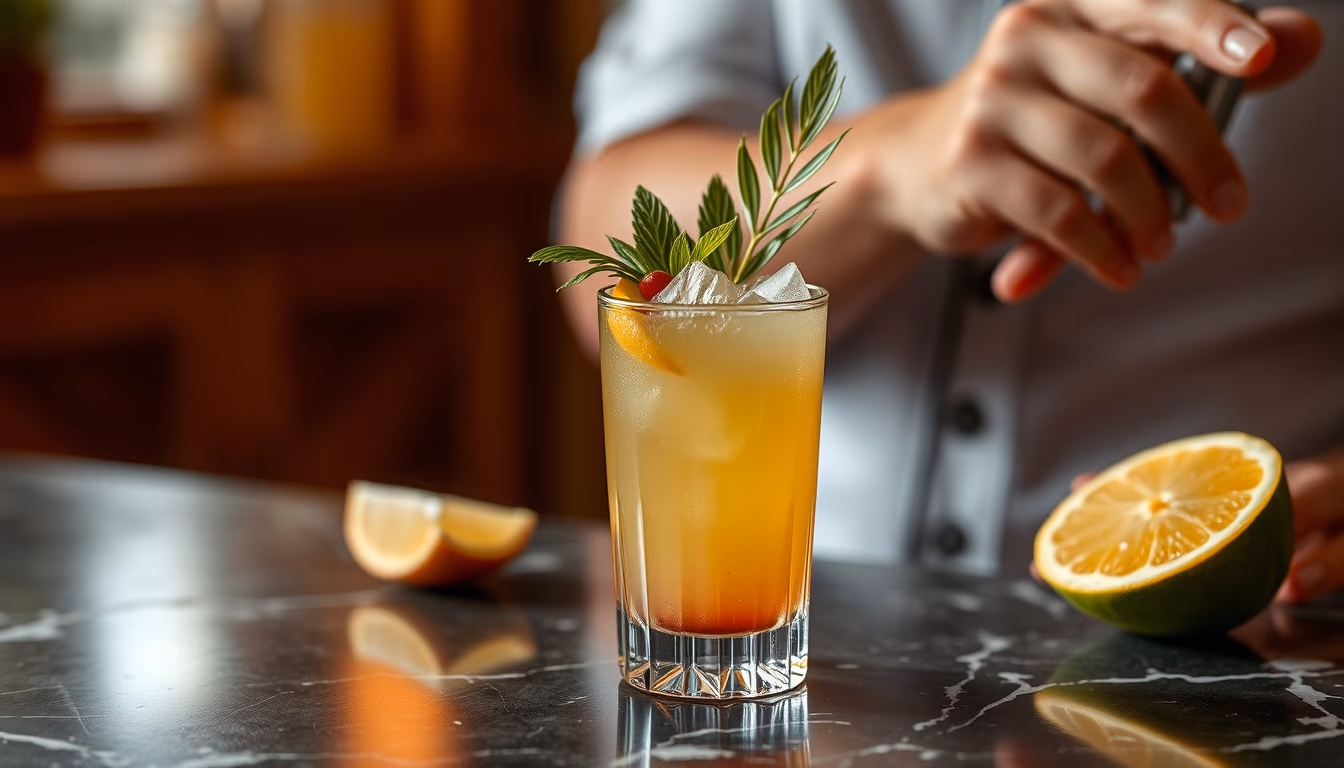 mai tai tropical garnish in editorial style