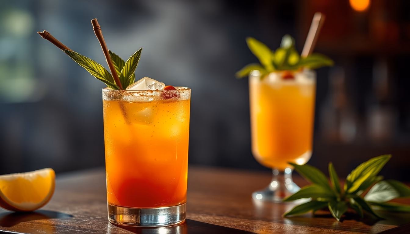 mai tai tropical garnish in editorial style